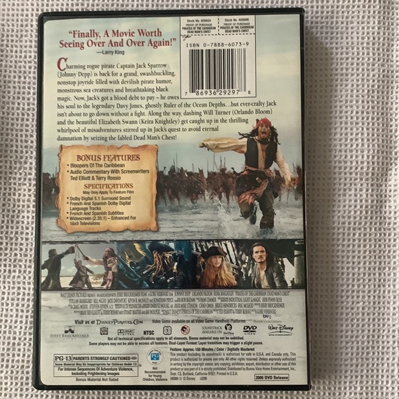 2 for $15 bundle DVD Pirates of the Caribbean “ Dead Man’s Chest” - Picture 2 of 2